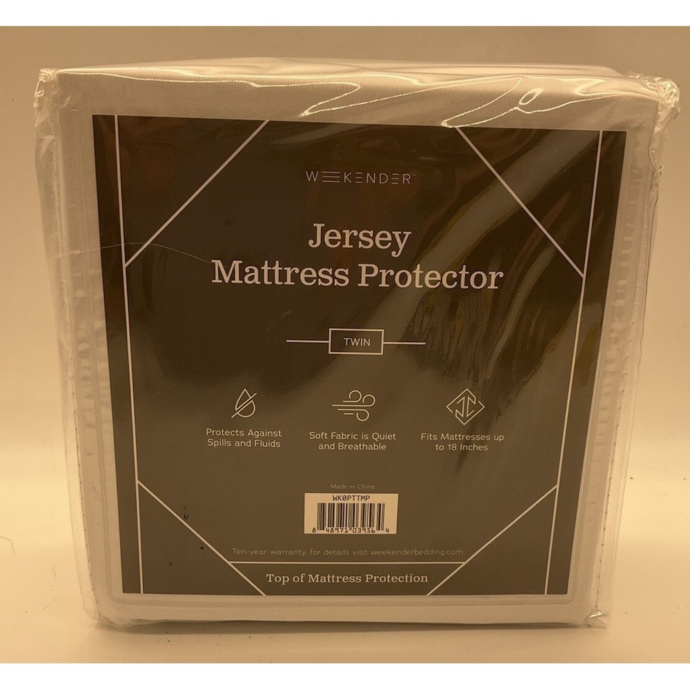 Twin Jersey Weekender WATERPROOF Mattress Protector 10 Yr Warranty 18in Pocket